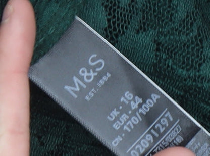Womens UK Size 16 Marks and Spencer Green Tunic Blouse