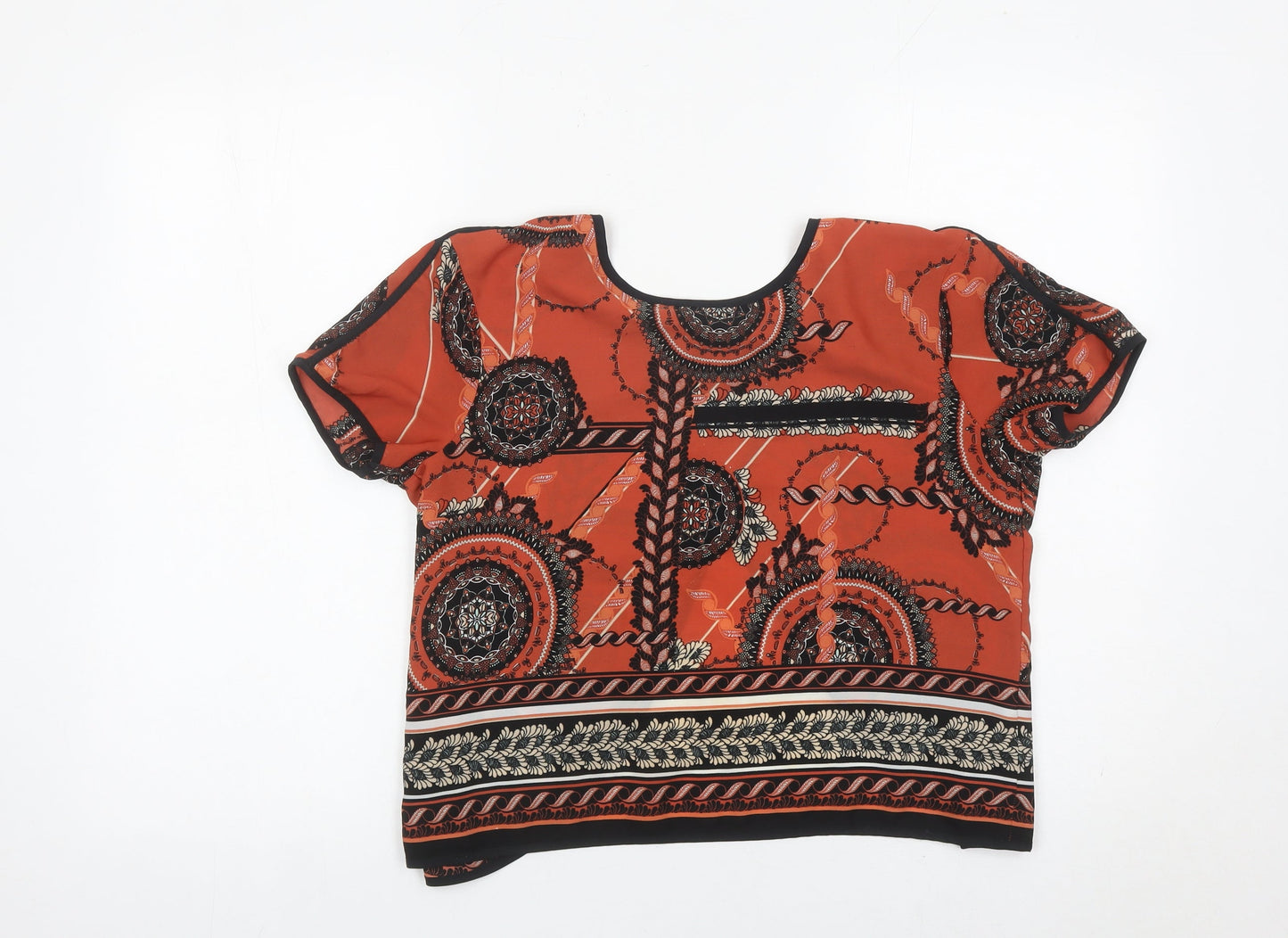 Womens UK Size 6 River Island Orange Wrap Blouse