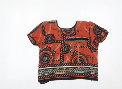Womens UK Size 6 River Island Orange Wrap Blouse