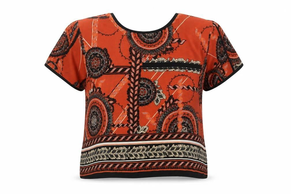 Womens UK Size 6 River Island Orange Wrap Blouse