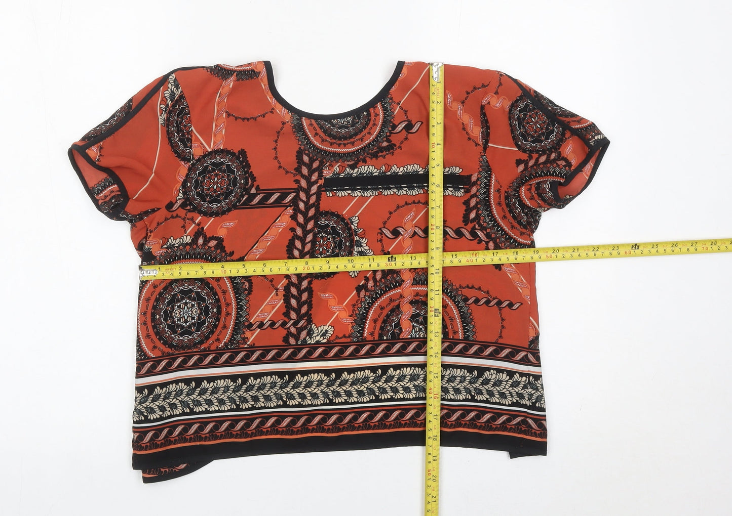 Womens UK Size 6 River Island Orange Wrap Blouse