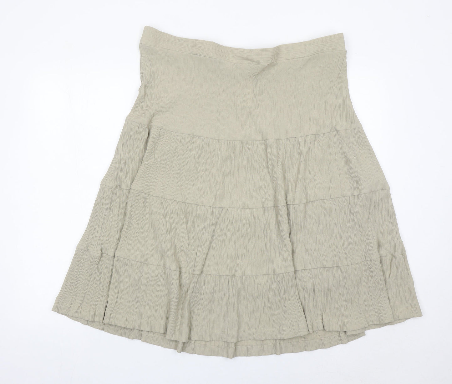 Damart Women’s Beige A-Line Elastic Waist Skirt Size 24