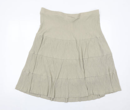 Damart Women’s Beige A-Line Elastic Waist Skirt Size 24
