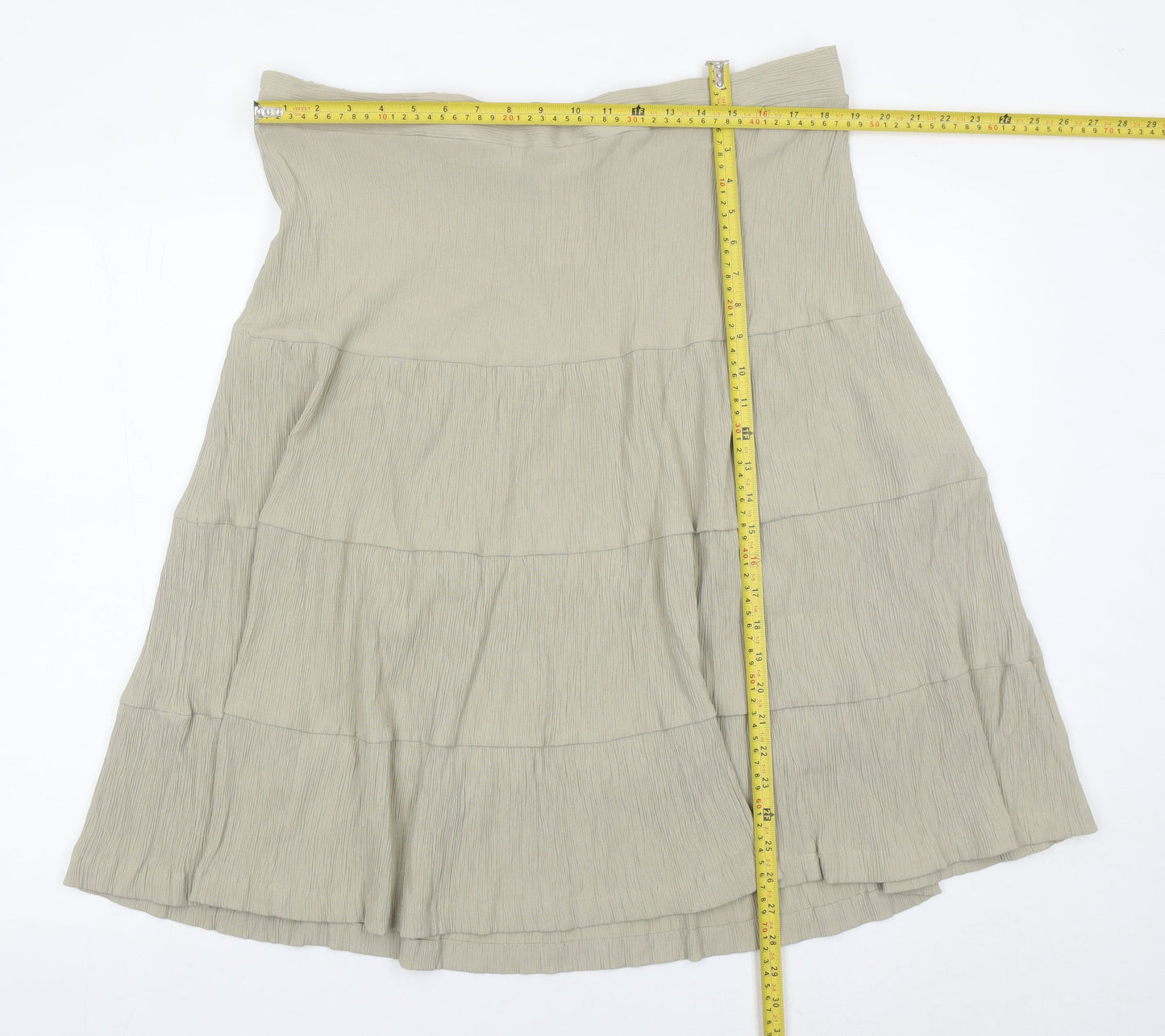 Damart Women’s Beige A-Line Elastic Waist Skirt Size 24