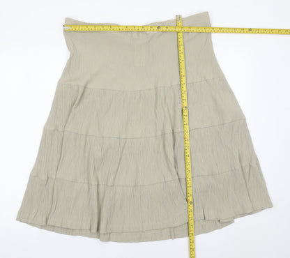 Damart Women’s Beige A-Line Elastic Waist Skirt Size 24