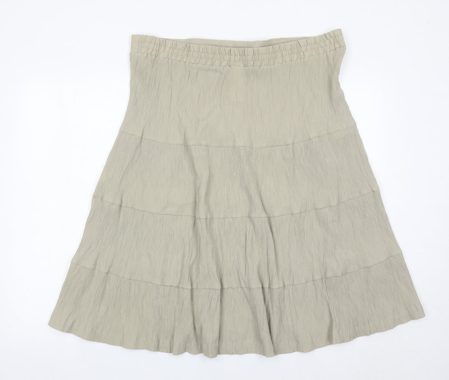 Damart Women’s Beige A-Line Elastic Waist Skirt Size 24