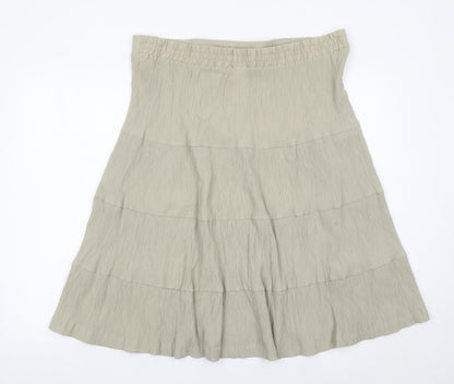 Damart Women’s Beige A-Line Elastic Waist Skirt Size 24