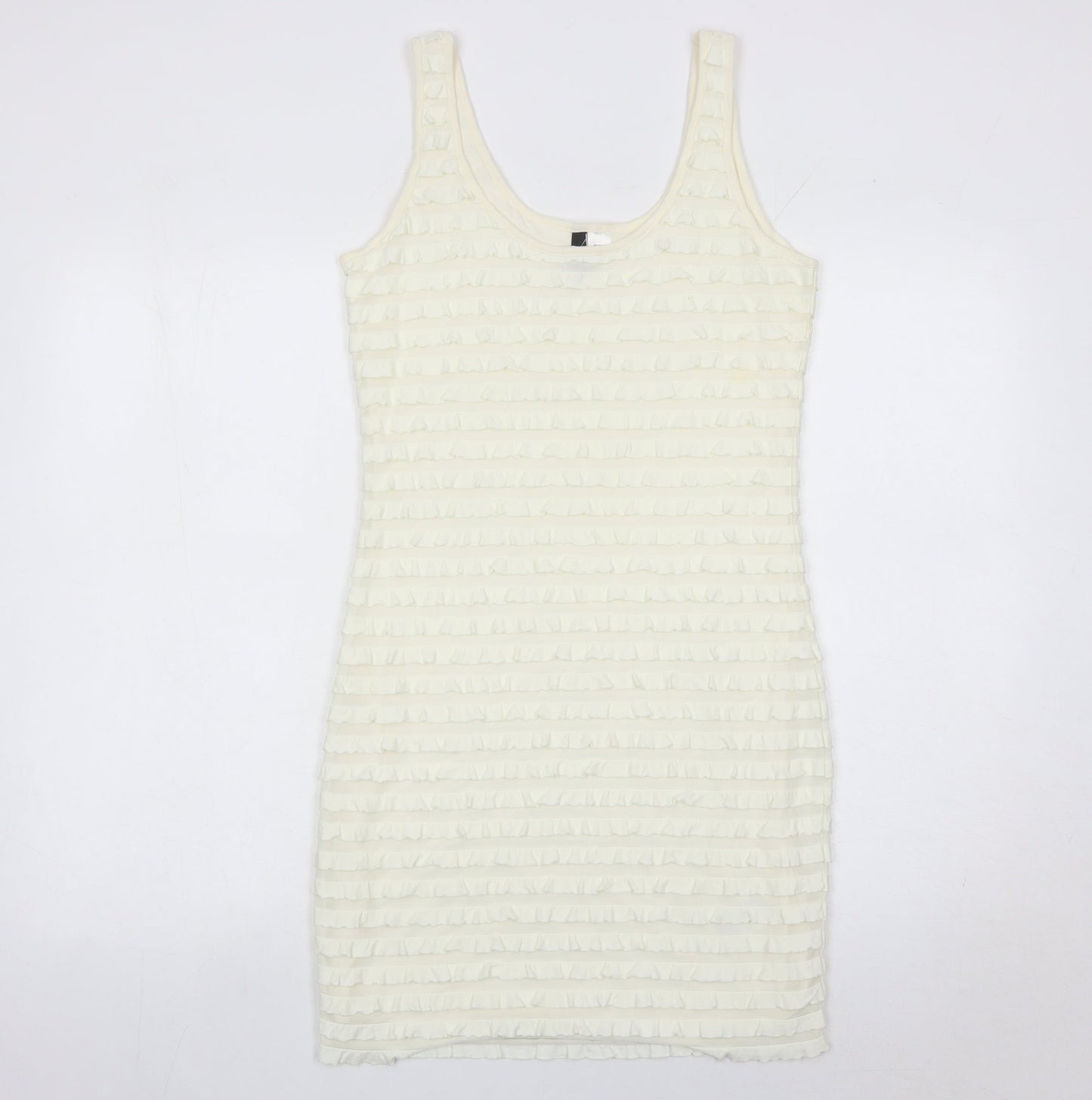 H&M Women’s Ivory Size 14 Bodycon Sleeveless Knee Length Dress