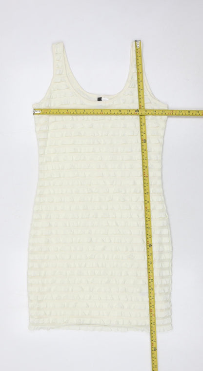 H&M Women’s Ivory Size 14 Bodycon Sleeveless Knee Length Dress