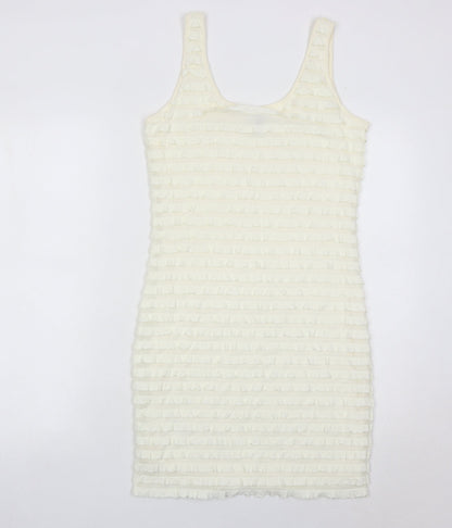 H&M Women’s Ivory Size 14 Bodycon Sleeveless Knee Length Dress