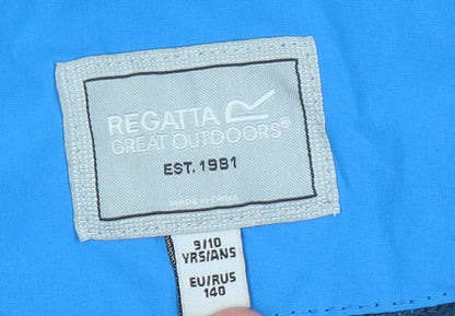 Regatta Boys Blue Waterproof Hooded Rain Coat Jacket 9-10 Years