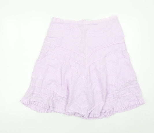 Bay Women’s Purple Cotton A-Line Knee Length Skirt Size 14