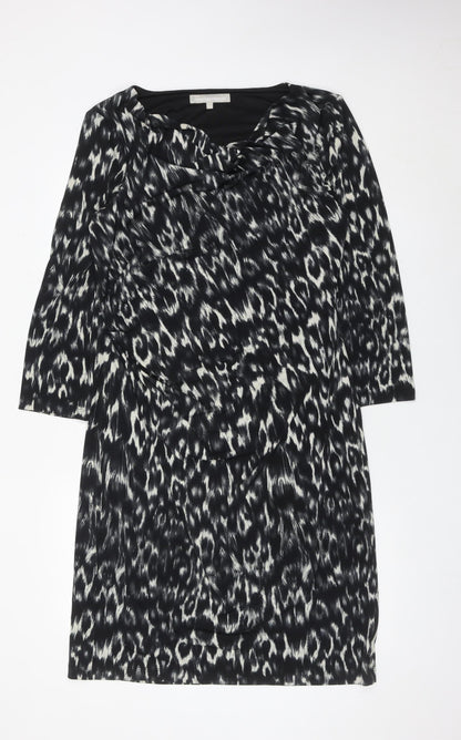 Fenn Wright Manson Women’s Black Animal Print Bodycon Dress Size 16