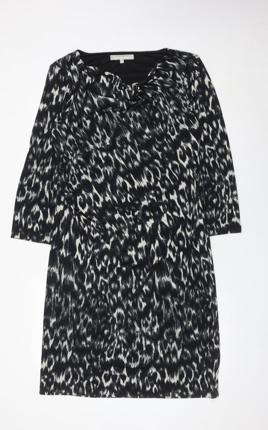 Fenn Wright Manson Women’s Black Animal Print Bodycon Dress Size 16