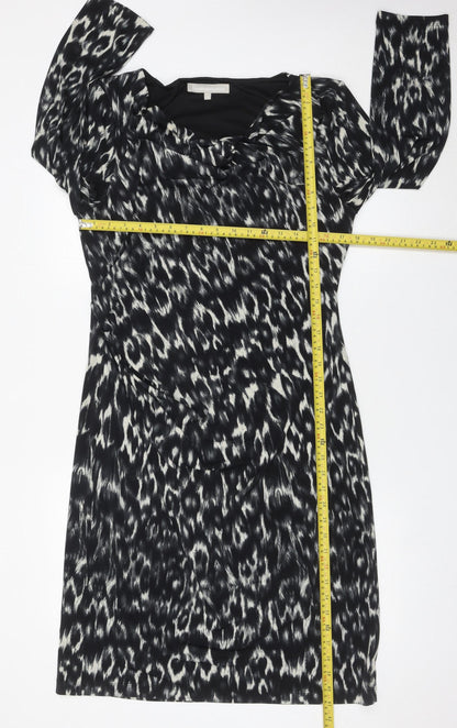 Fenn Wright Manson Women’s Black Animal Print Bodycon Dress Size 16
