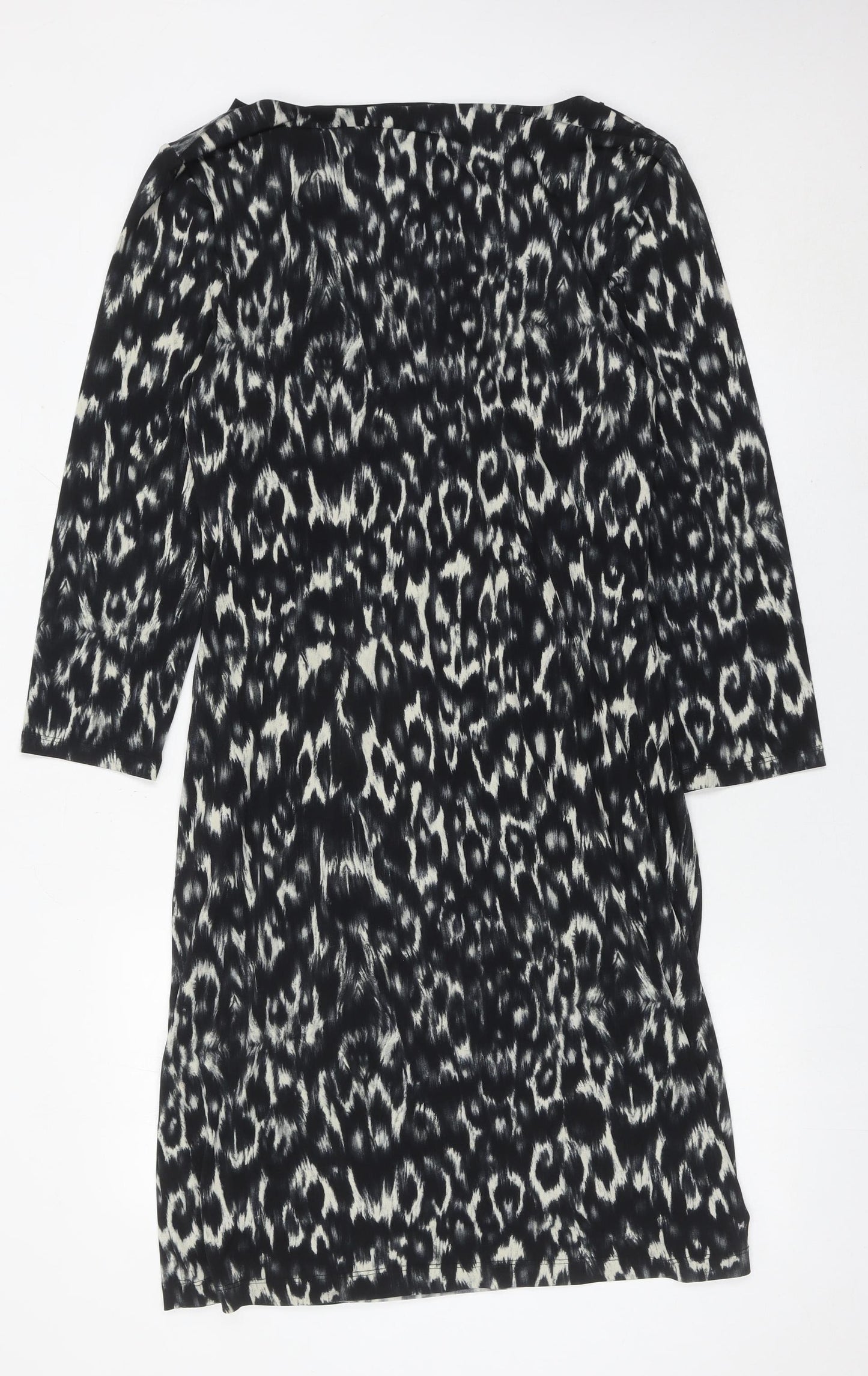 Fenn Wright Manson Women’s Black Animal Print Bodycon Dress Size 16