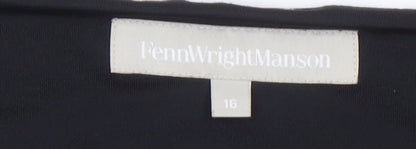 Fenn Wright Manson Women’s Black Animal Print Bodycon Dress Size 16