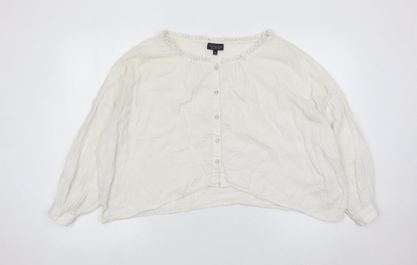 Womens UK Size 8 Topshop White Basic Blouse