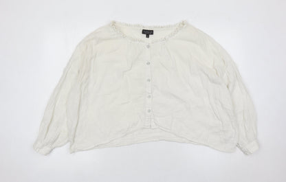 Womens UK Size 8 Topshop White Basic Blouse