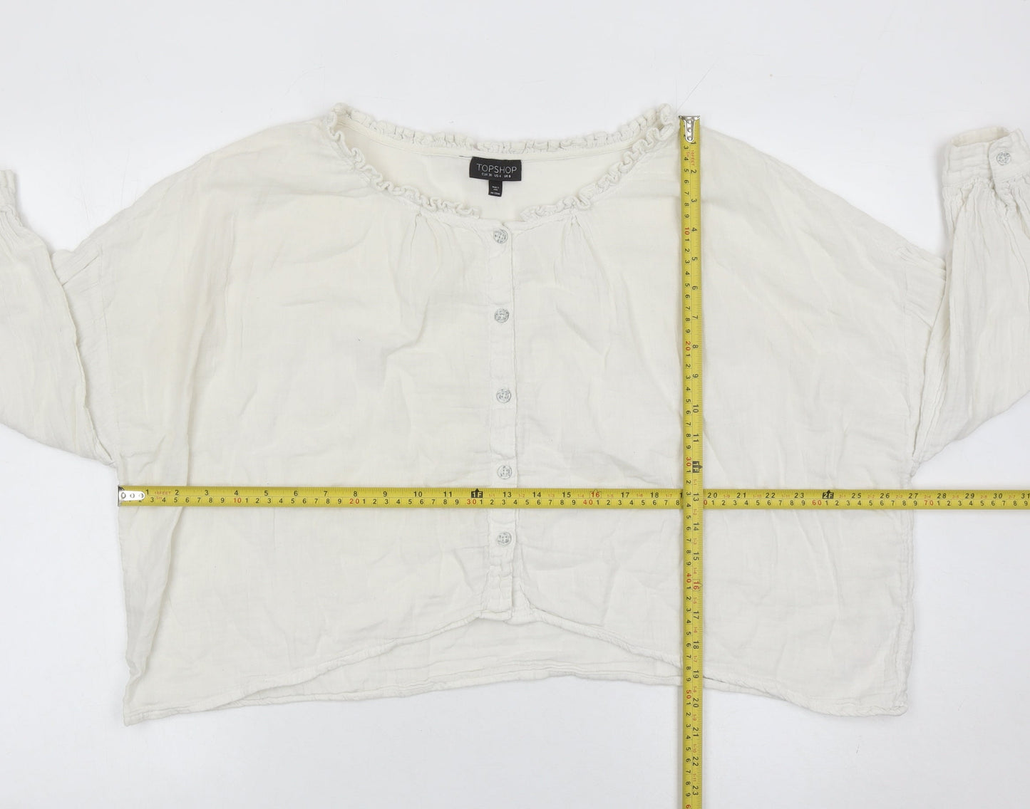 Womens UK Size 8 Topshop White Basic Blouse