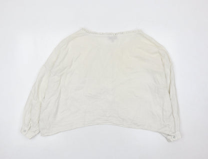Womens UK Size 8 Topshop White Basic Blouse
