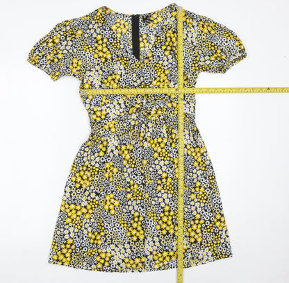 Influence Womens Multicoloured Floral Short A-Line Dress Size 12