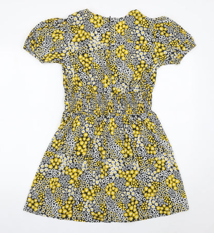 Influence Womens Multicoloured Floral Short A-Line Dress Size 12