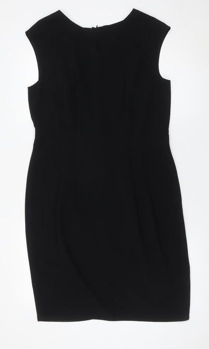 Marks and Spencer Women Black 14 Sheath Knee Length Dress