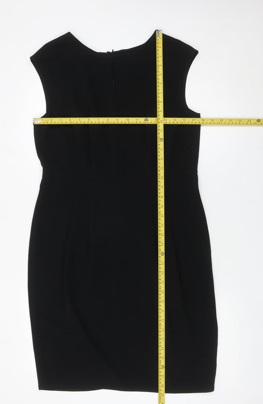 Marks and Spencer Women Black 14 Sheath Knee Length Dress
