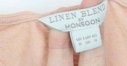 Womens UK Size 8 Monsoon Pink Tunic Blouse