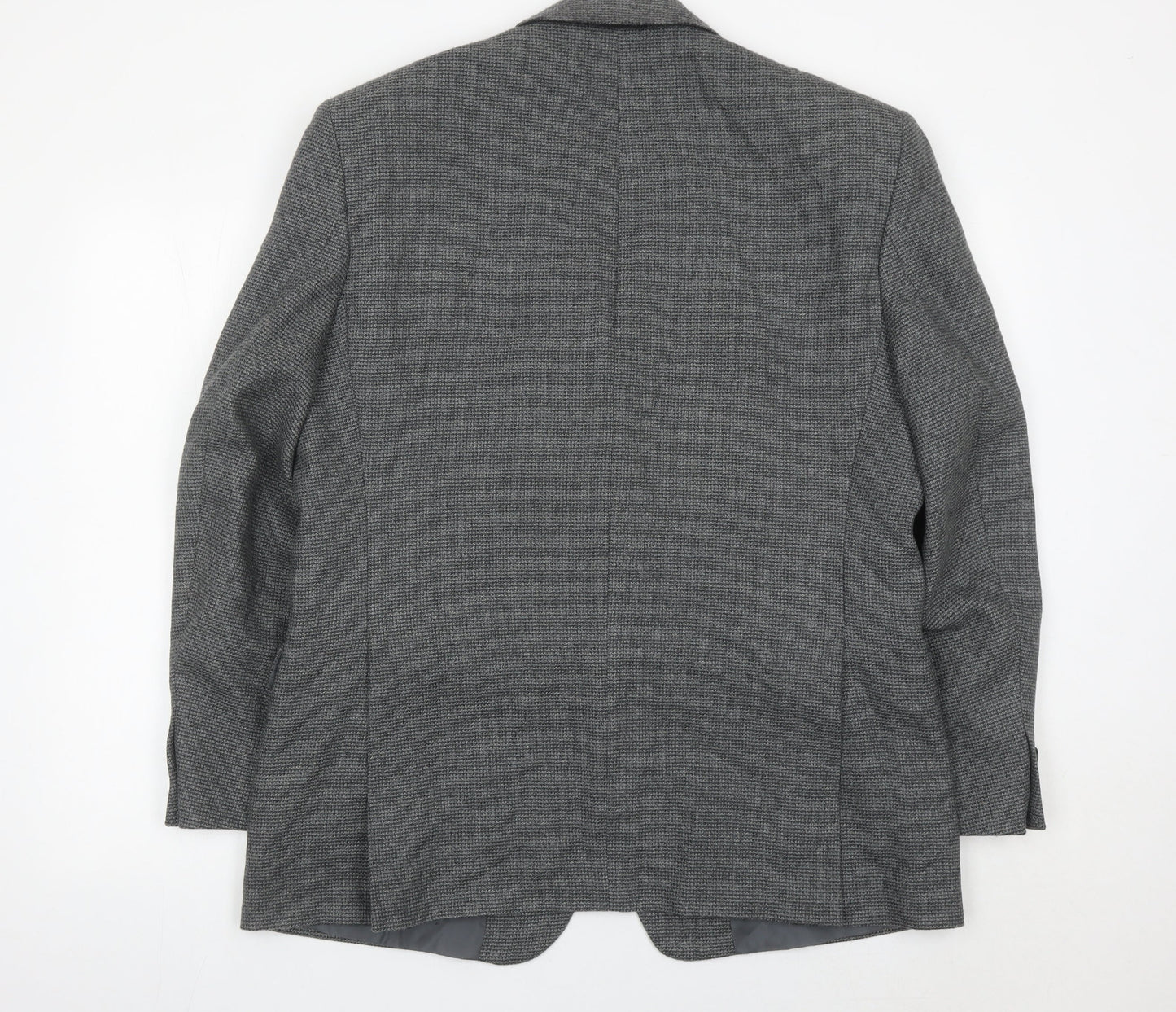 DAKS Men’s Grey Wool Blazer Jacket 42R Single-Breasted