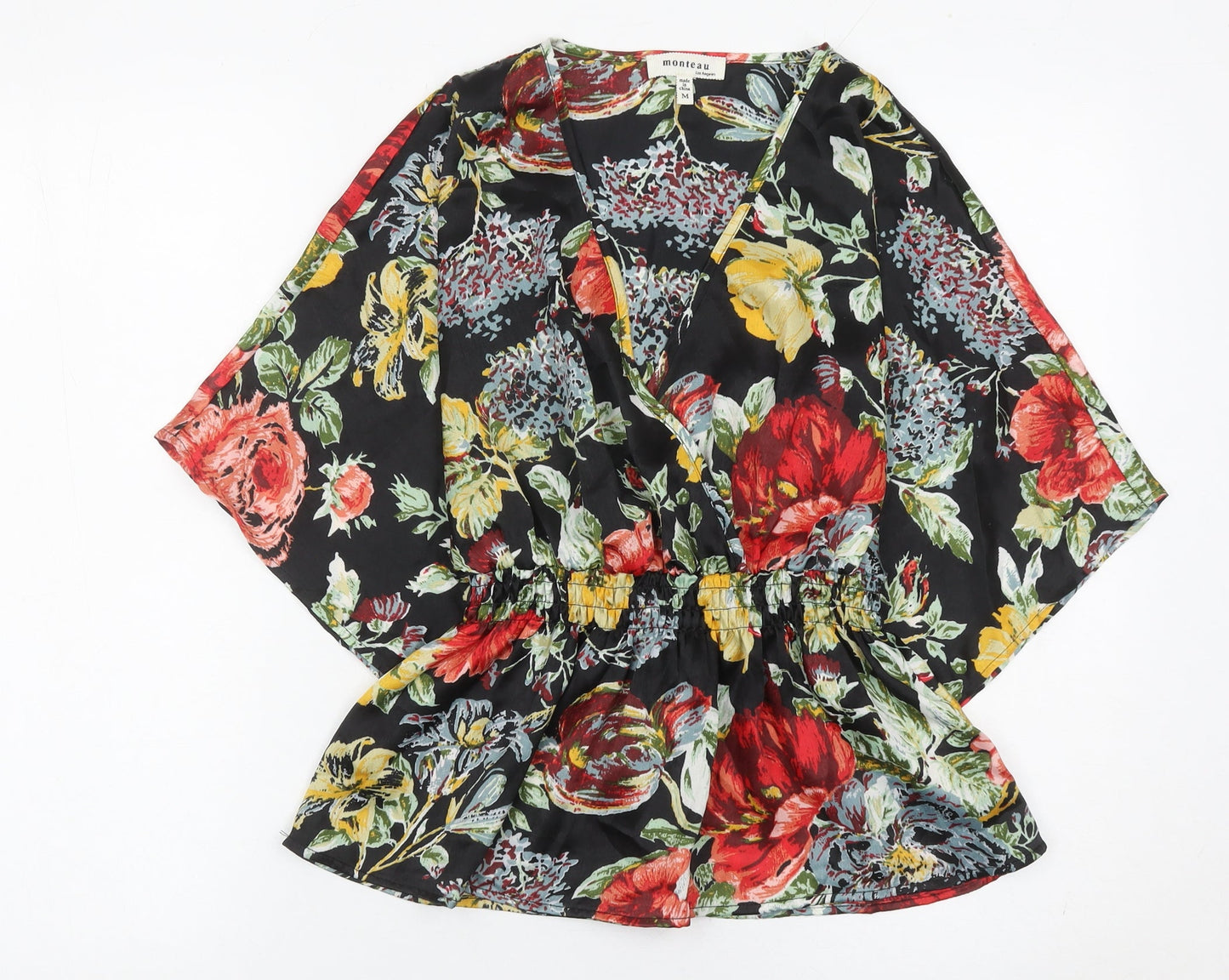 Womens UK Size M Monteau Multicoloured Wrap Blouse