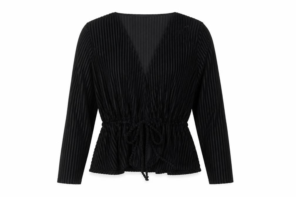 Womens UK Size 8 LOTD Black Wrap Blouse