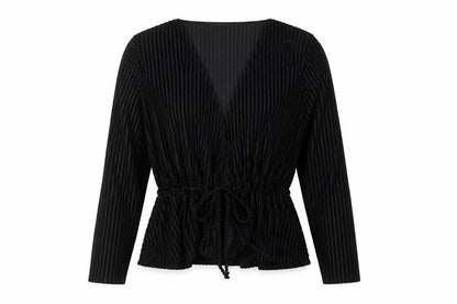 Womens UK Size 8 LOTD Black Wrap Blouse