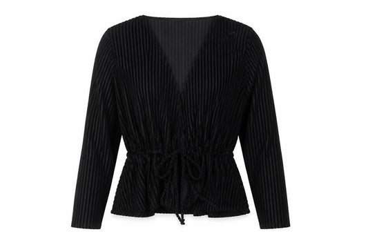 Womens UK Size 8 LOTD Black Wrap Blouse