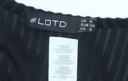 Womens UK Size 8 LOTD Black Wrap Blouse
