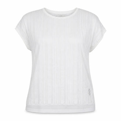 Next Women White Size 16 Short Sleeve Striped Lightweight T-Shirt