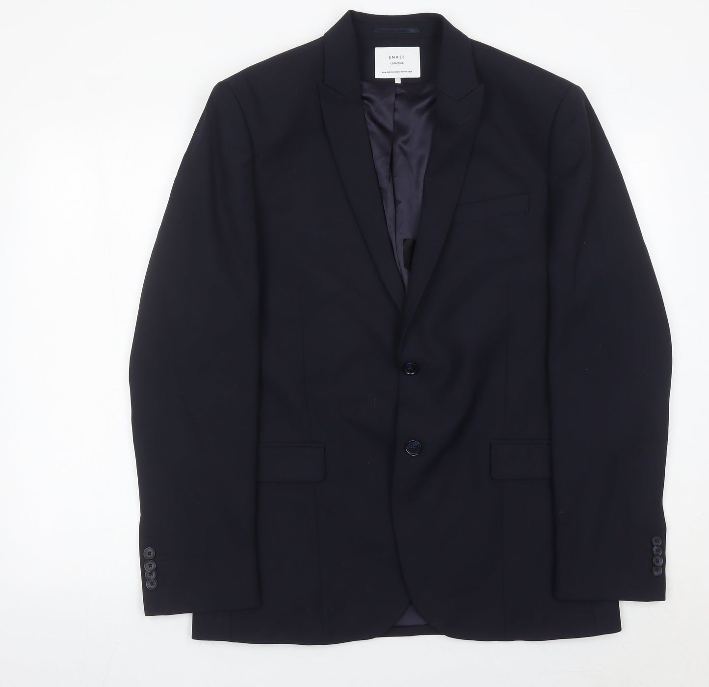 EnvEe Collection Men's Navy 40R Suit Jacket Classic Fit