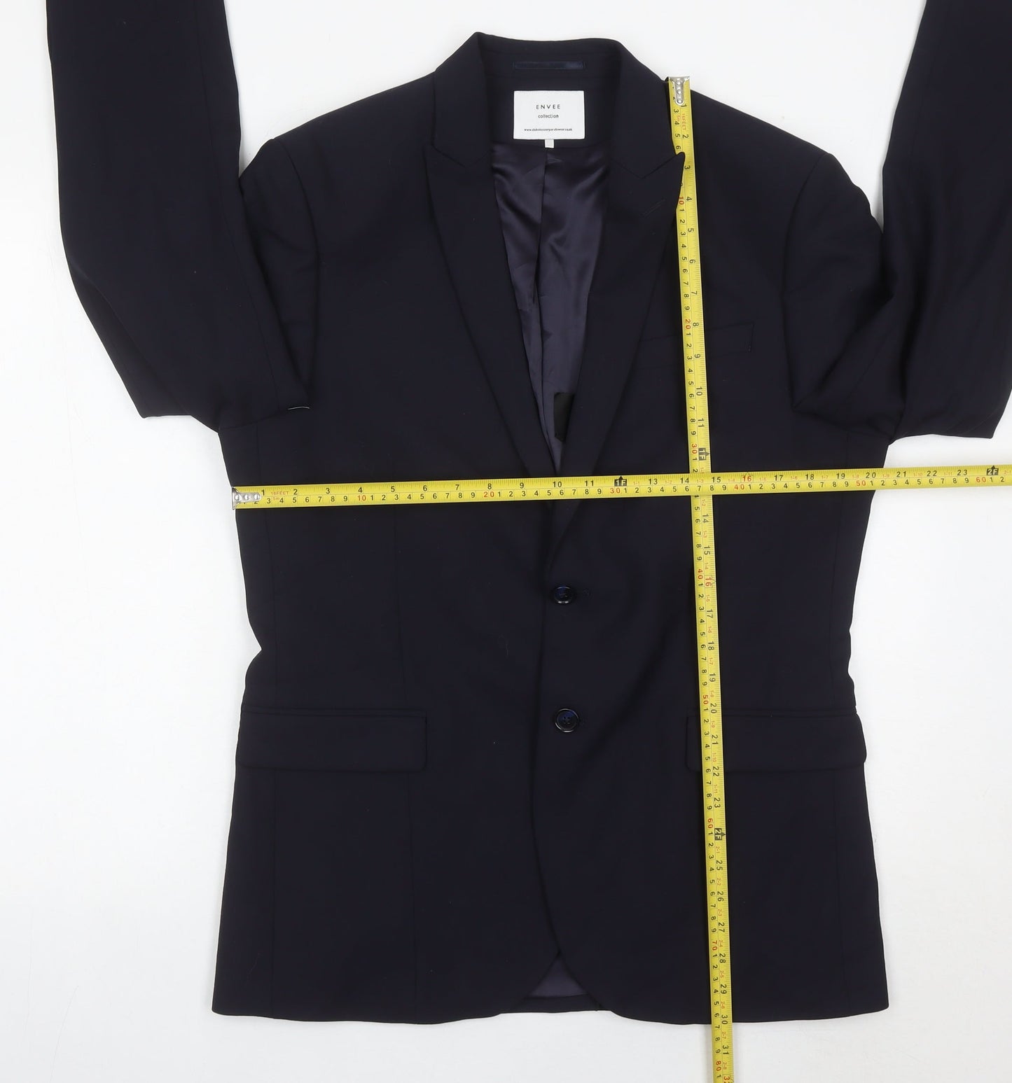 EnvEe Collection Men's Navy 40R Suit Jacket Classic Fit
