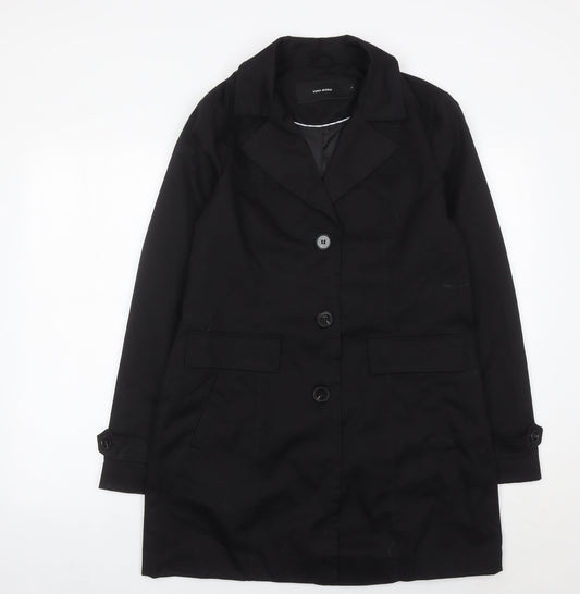 Womens UK Size M VERO MODA Black Overcoat