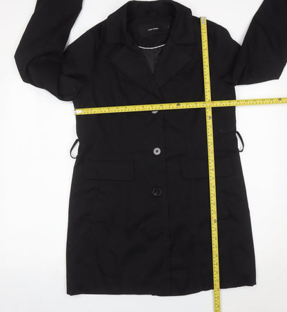 Womens UK Size M VERO MODA Black Overcoat