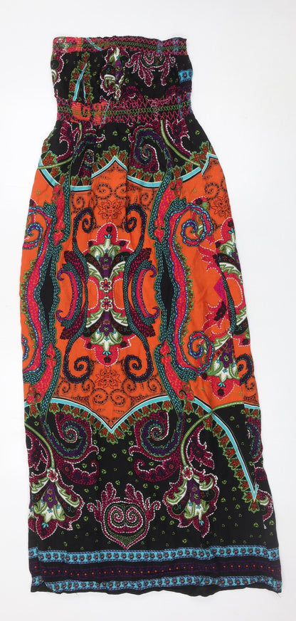 AX Paris Women’s Multicoloured Size 10 Strapless Midi Dress Boho Paisley