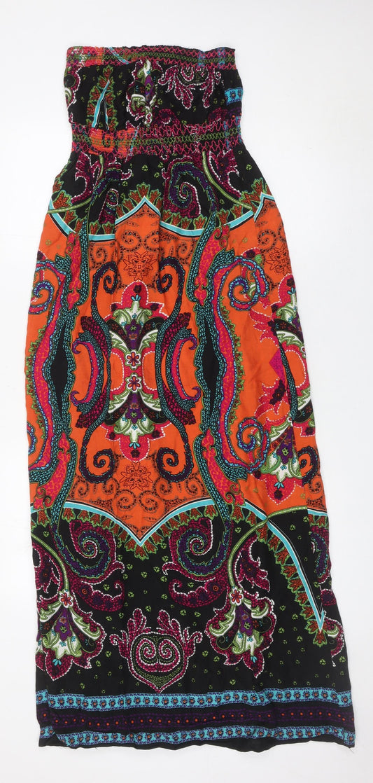 AX Paris Women’s Multicoloured Size 10 Strapless Midi Dress Boho Paisley