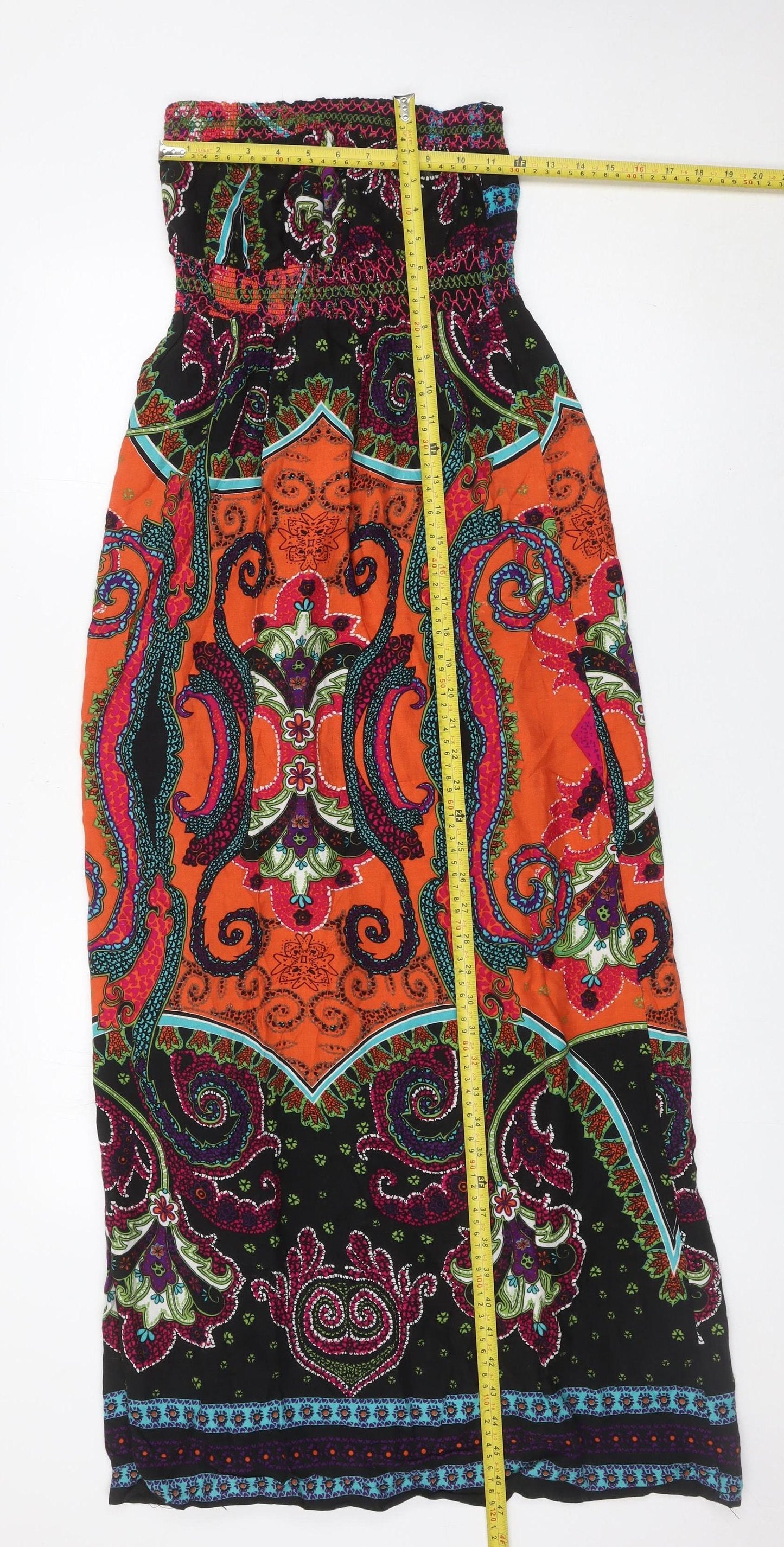 AX Paris Women’s Multicoloured Size 10 Strapless Midi Dress Boho Paisley