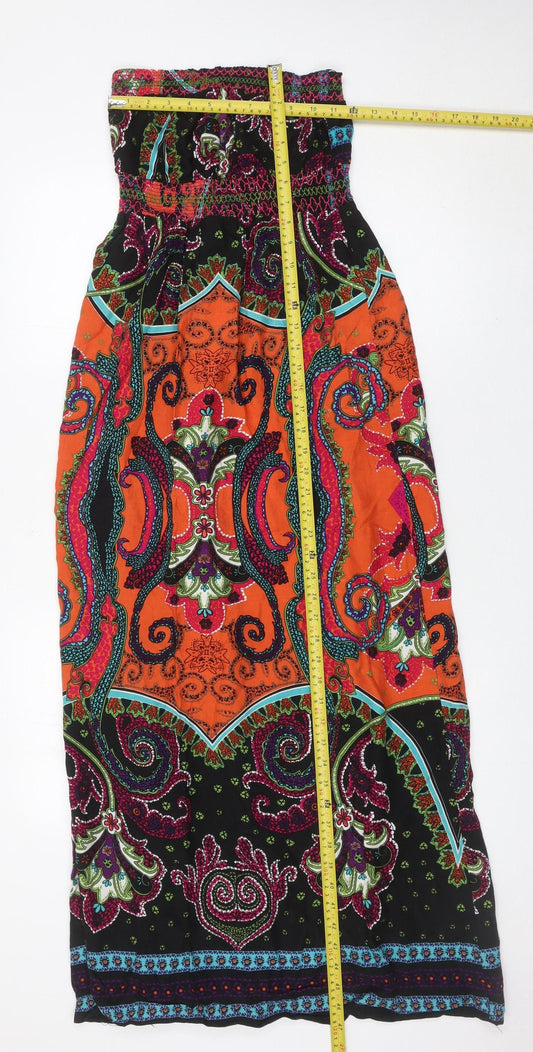 AX Paris Women’s Multicoloured Size 10 Strapless Midi Dress Boho Paisley