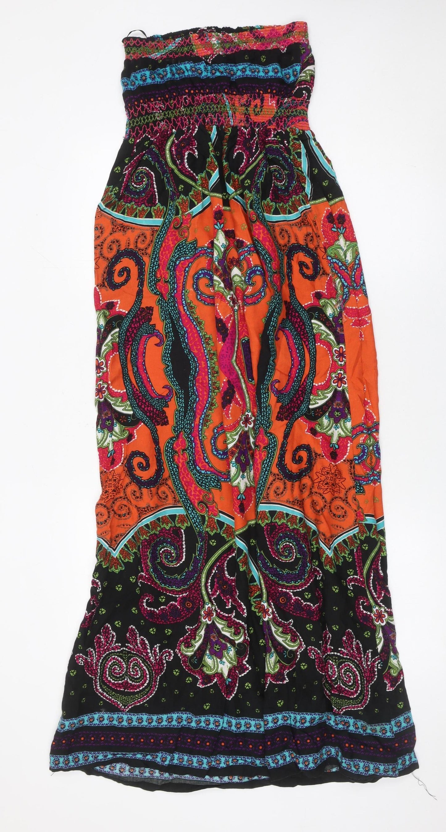 AX Paris Women’s Multicoloured Size 10 Strapless Midi Dress Boho Paisley