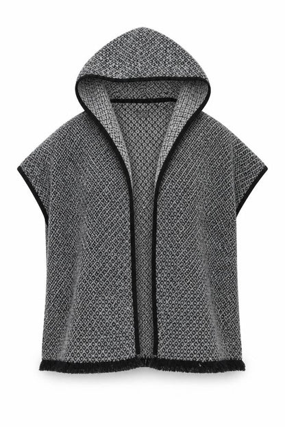 Womens UK Size 6-8 Atmosphere Grey Cape Jumper