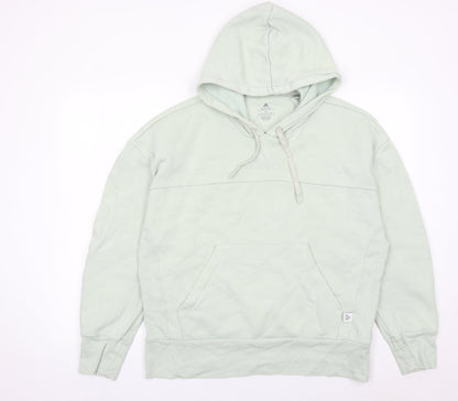 Adidas Women's Green Hoodie Medium Pullover Organic Cotton Blend
