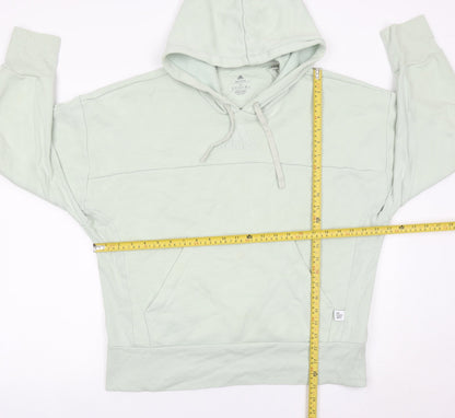 Adidas Women's Green Hoodie Medium Pullover Organic Cotton Blend