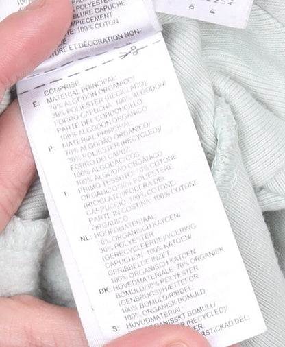 Adidas Women's Green Hoodie Medium Pullover Organic Cotton Blend